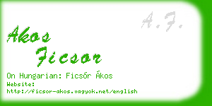 akos ficsor business card
