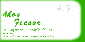 akos ficsor business card